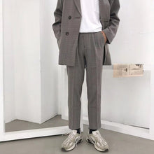 Load image into Gallery viewer, 2019 Spring And Summer New Korean Version Of Japanese Business Nine Points Plaid Casual Men's Trousers
