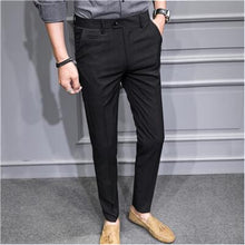Load image into Gallery viewer, Black Plaid Trousers Mens Business Casual Gray Suit Pants Men Autumn New Man Pant
